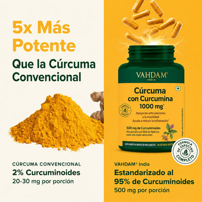 Suplemento de cúrcuma y curcumina Lakadong - Apoyo antiinflamatorio